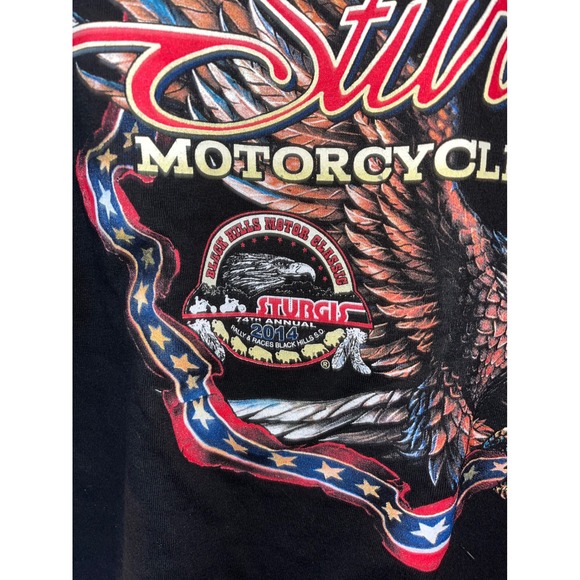 2014 Sturgis Motorcycle Rally T Shirt Black Eagle Graphic Tee Alstyle Apparel - Picture 5 of 7